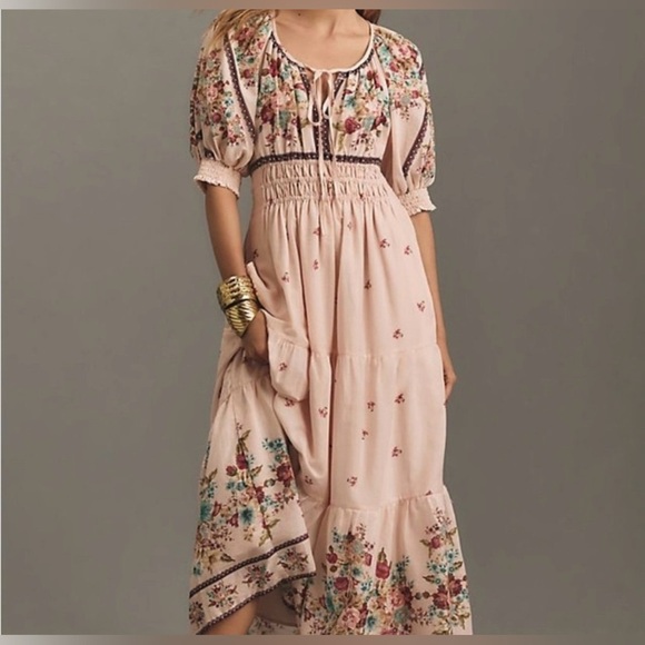 ANTHROPOLOGIE The Somerset Maxi Dress: Puff-Sleeve Edition size XXS - Picture 1 of 9